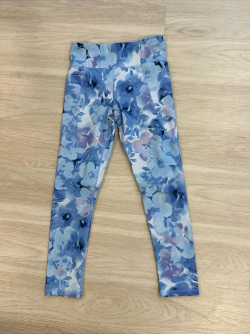 Old Navy Girls Leggings - Set of 3 - Coral, Blue Floral, Dark Purple